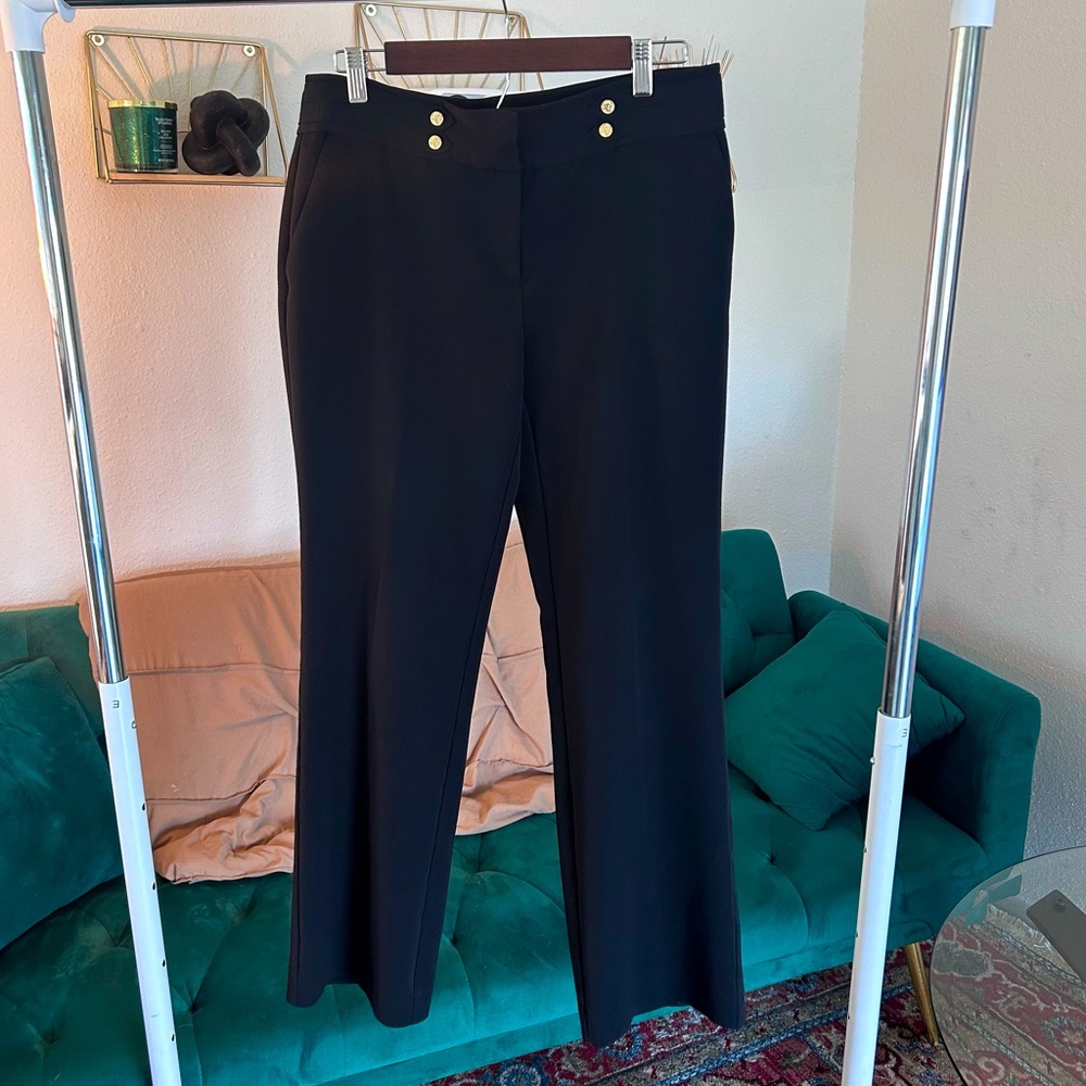 Anne Klein Gold Accent Straight fit Black Dress Pants
